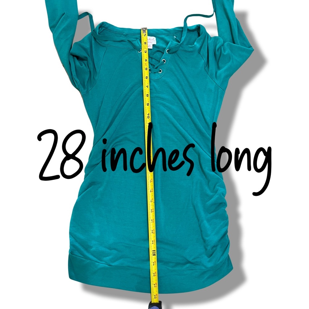 INGRID & ISABEL Maternity 3/4 Sleeve Lace-Up Sweatshirt - Picture 7 of 10